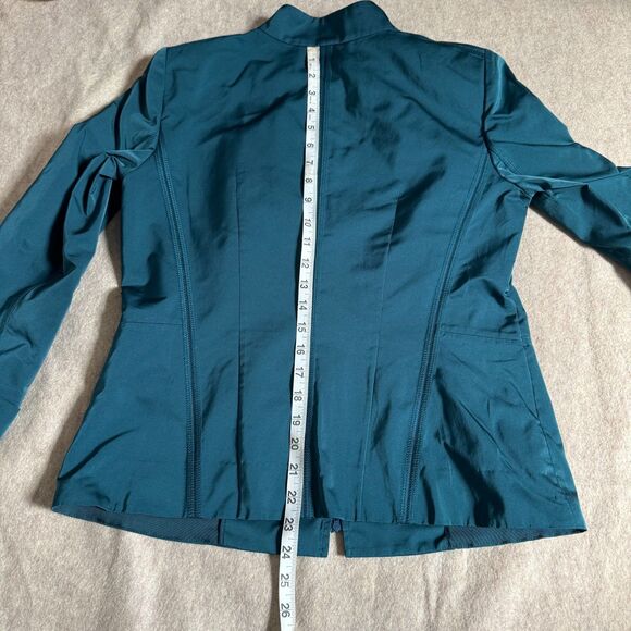 Lafayette 148 deep teal two way zip front jacket size 8 lightweight quiet luxury - Picture 7 of 9